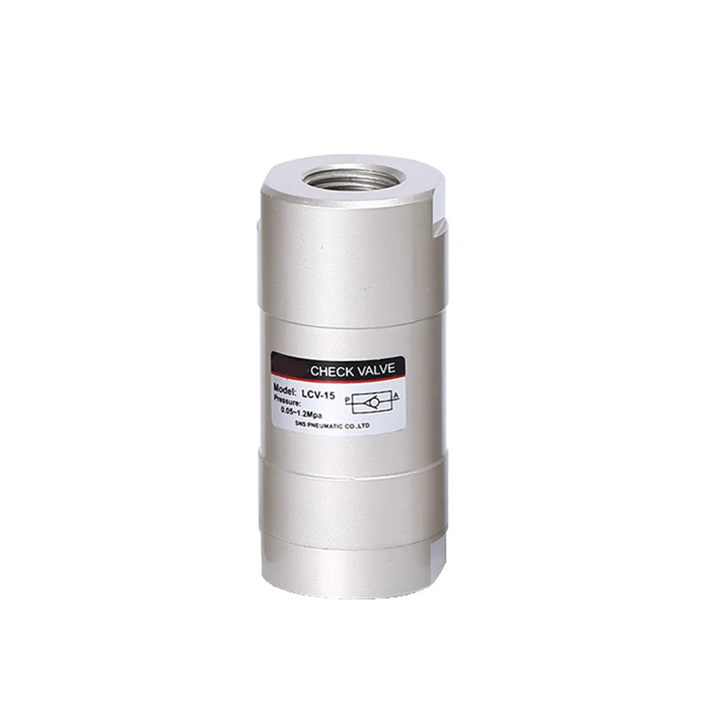 

LCV-06/08/10/15/20/25 G1/8" 1/4" 3/8" 1/2" 3/4" 1" Port Female Thread Straight One Way Air Pneumatic Check Valve