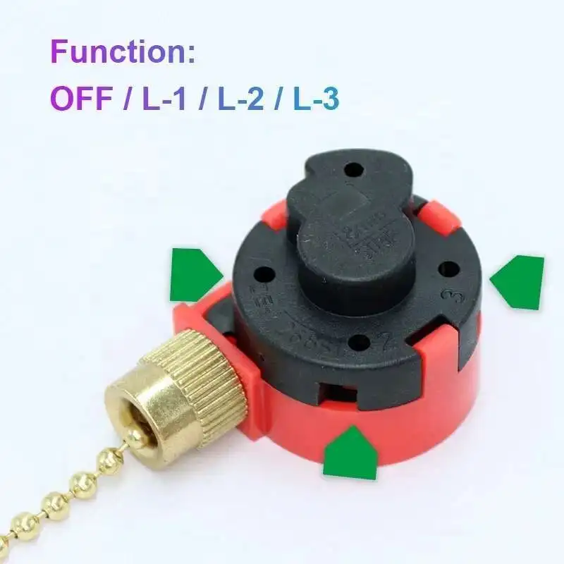 Переключатель для вентилятора ONEGOL ЗЭ-268С1 черный/зеленый