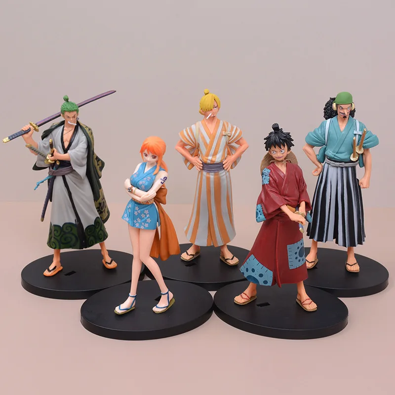 

18cm One Piece Anime Figure Wano Country Monkey D Luffy Zoro Sanji Usopp Nami PVC Statue Collection Model Toys Christmas Gifts