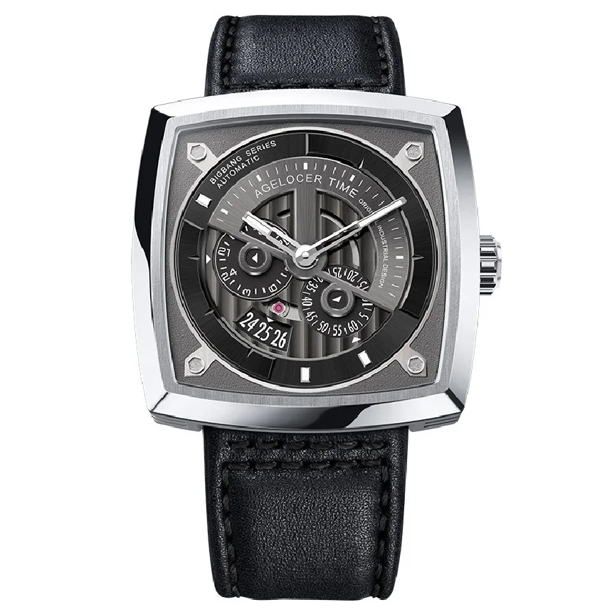 

AGELOCER Luxury Mechanical Watches Men's Analog Automatic Watch Sport Wrist Watch for Men Power Reserve Punk Style Watch 5602A1