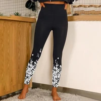 80hotyoga pants stretchy breathable exquisite pattern high waist sweat absorbing wear resistant polyester casual print female l