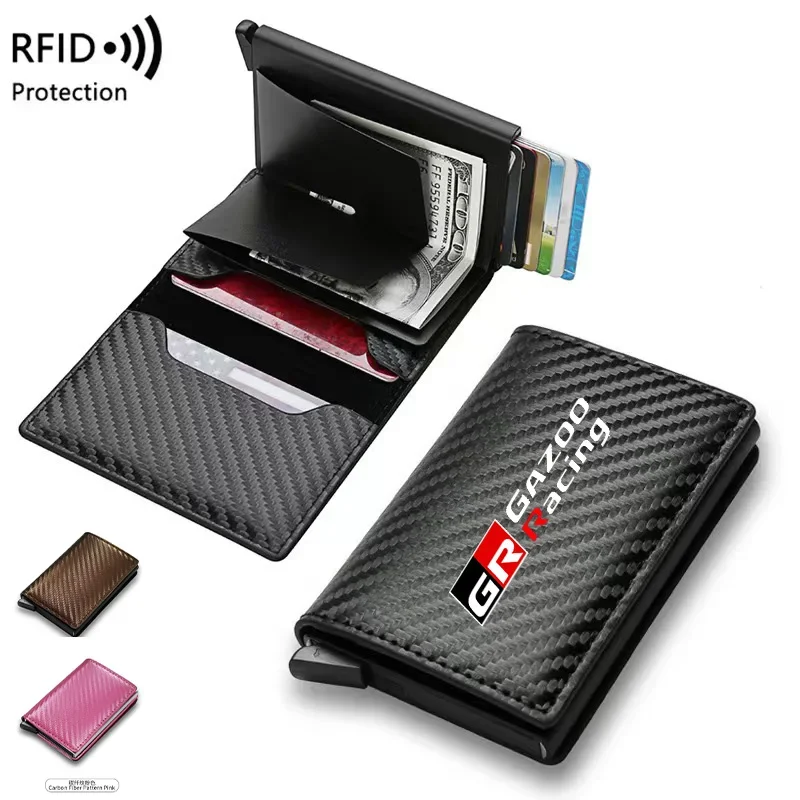 

Мужские кошельки Держатель для Карт Rfid, черный, из углеродного волокна, Кожаный минималистичный кошелек, подарки для Toyota sport GR Sport GR GAZOO RACING
