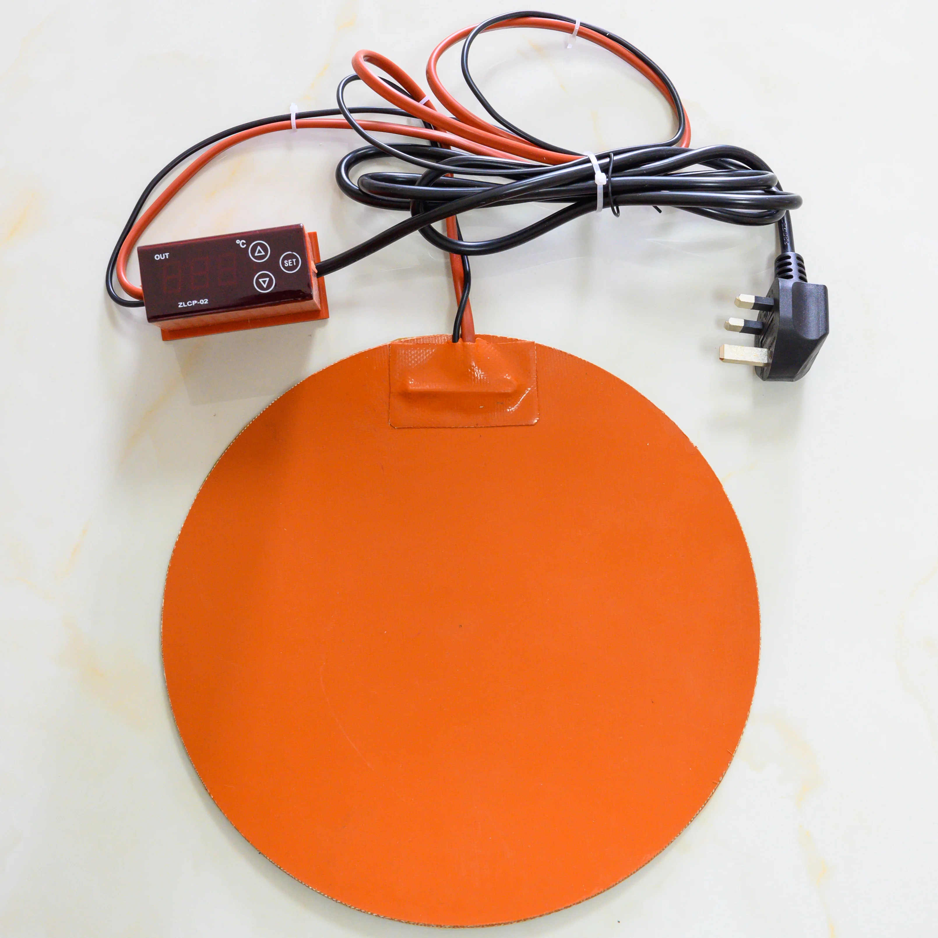 

Силиконовая гибкая круглая 280 мм, 220 В, 250 Вт, силиконовая фотовспышка с клейким веществом 3 м и цифровым контроллером для нагревателя 3D-принтера