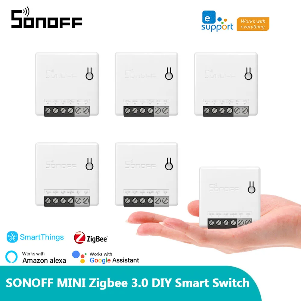 

Умный переключатель SONOFF ZB MINI Zigbee 3,0, двухсторонний переключатель, дистанционное управление через приложение, работает с Smartthing/ Hue Hub/ SONOFF ZB ...