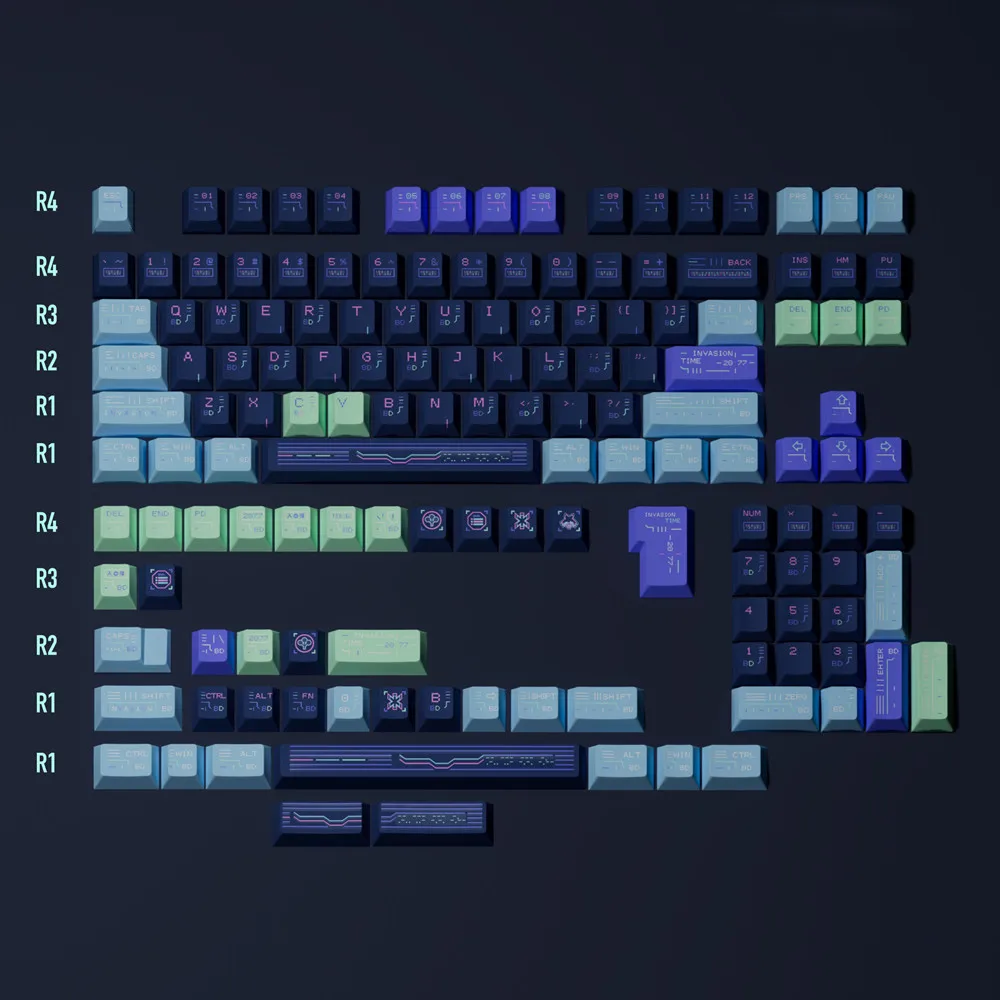 Набор неоновых колпачков для клавиш с 143 клавишами вишневый профиль 5 боковых