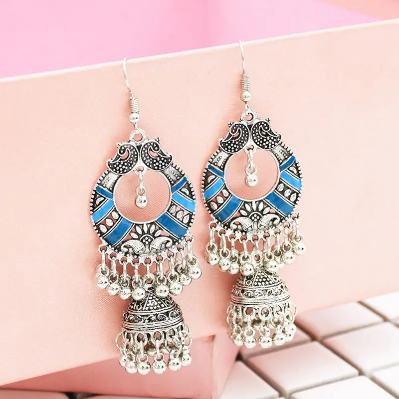 Традиционные этнические индийские серьги цыганские Висячие Jhumka Jhumki с Бали -