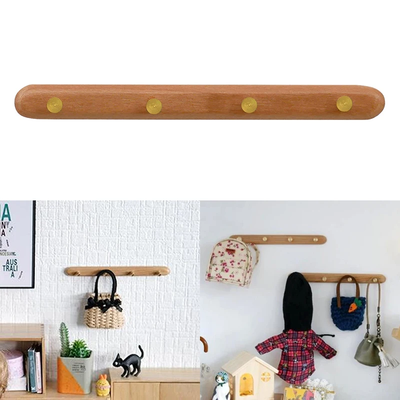 

1: 6 doll house model furniture accessories ob11 mini model Red cherry wood hanger/hook