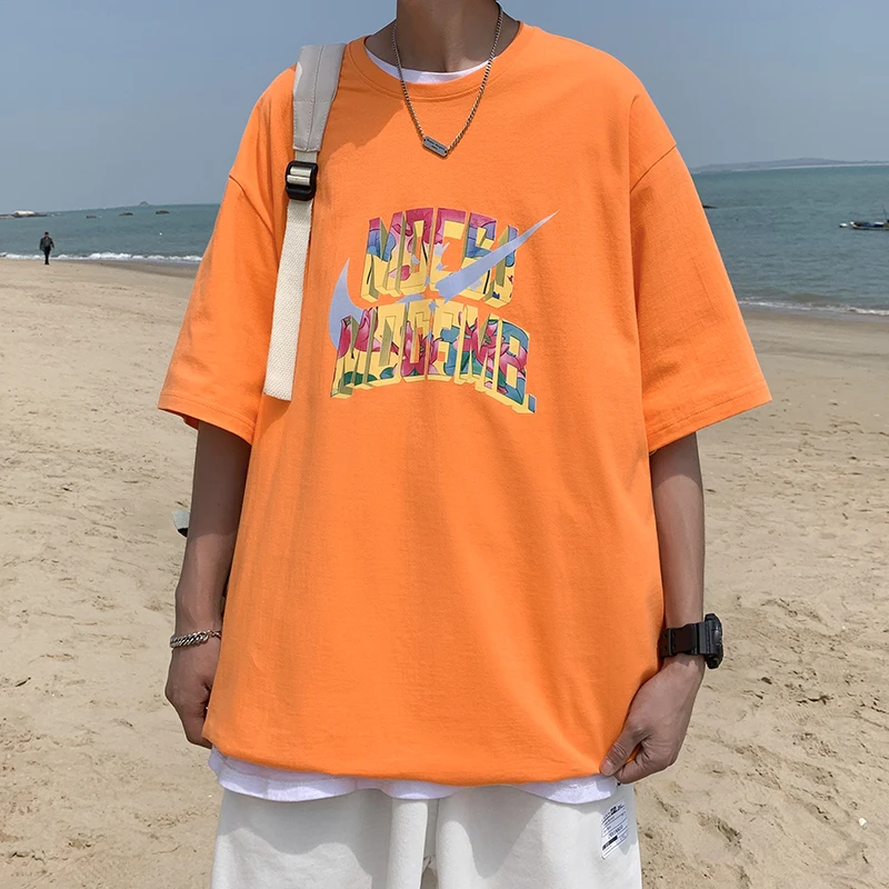 

Hip Hop Men T-Shirt Harajuku Casual Fashion Print Short Sleeve Mens T shirts Cotton Loose Streetwear New Summer Tops T-Shirt