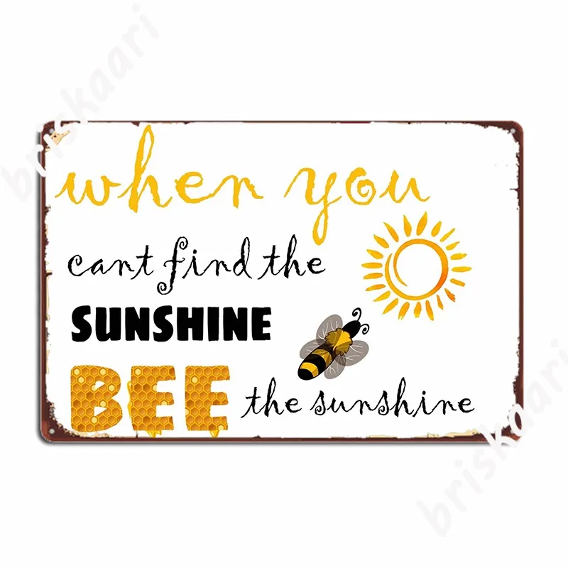 

Металлический знак «Когда вы не можете найти солнечного света», пчела, солнечный свет, кинотеатр, гостиная, Настенный декор, украшение, жест...