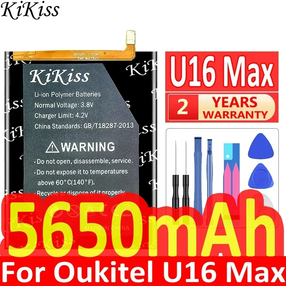 Аккумулятор KiKiss для Oukitel U16 Max 5650 мАч Резервная батарея смартфона U16Max