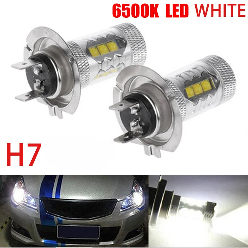 

Супер яркие светодиодные Автомобильные дневные ходовые огни 16SMD 6000K, 80 Вт H7, 2 шт.