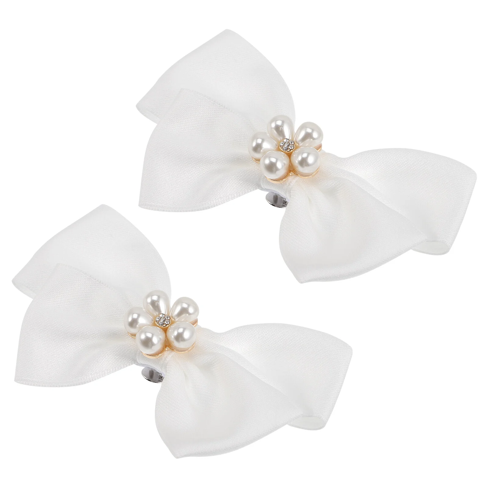 

High Heel Pearls Shoe Jewelry White Decor Wedding Clips Bridal Accessories Buckles Women Bow Decorate