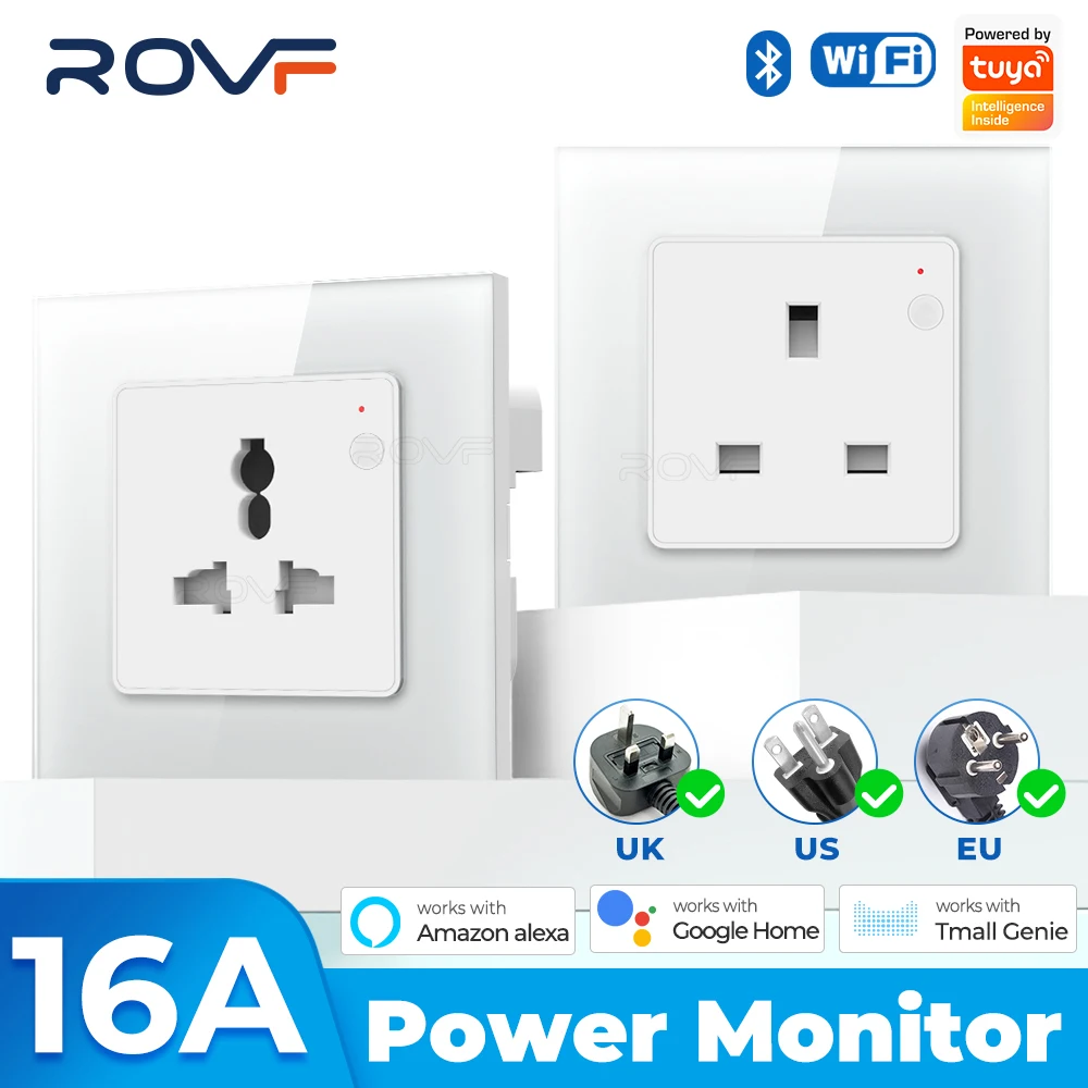 

Wifi plug socket US EU UK Plug 16A WiFi Wall Socket for Home Automation Tuya Smart Life voice control Alexa Google home