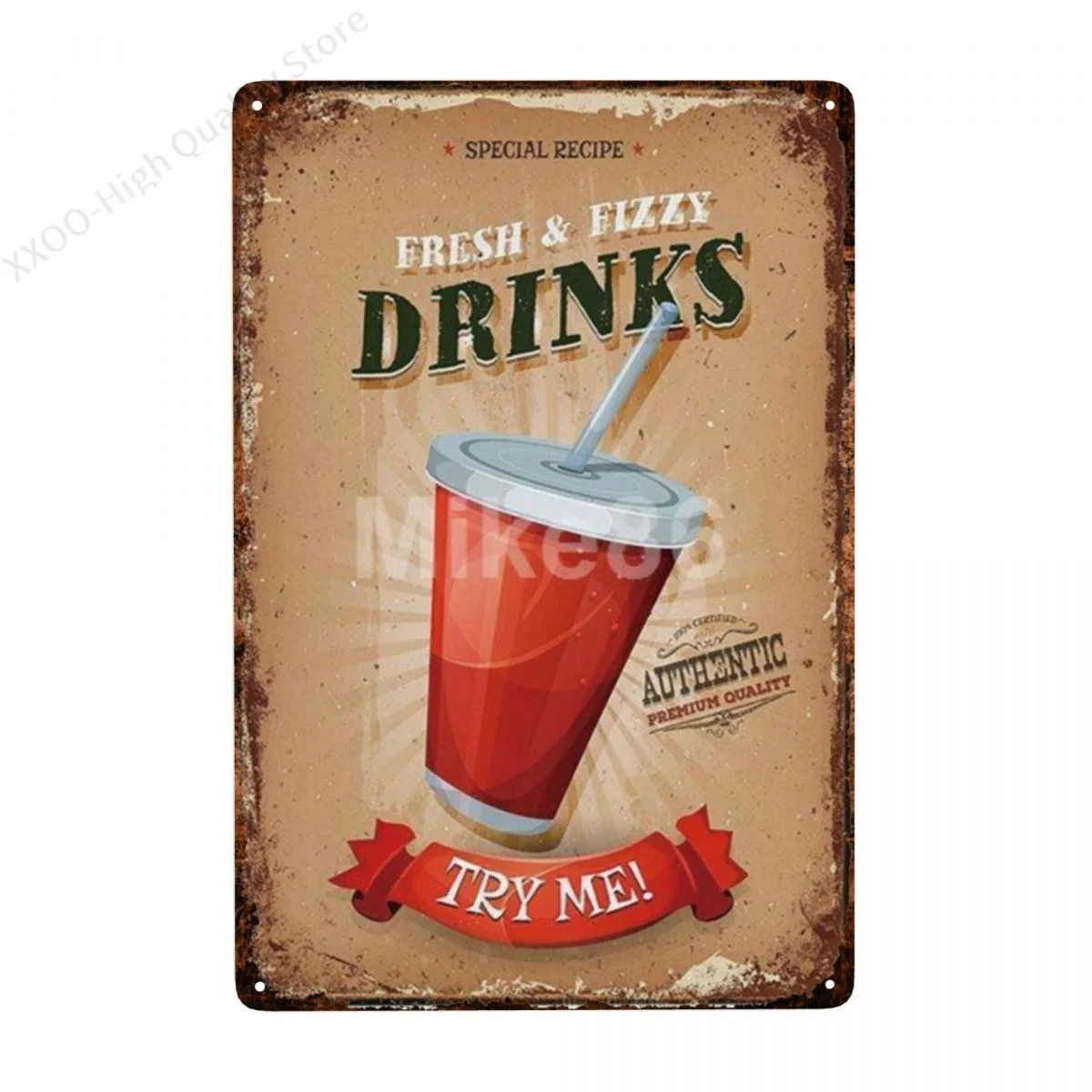 

Fast Food Donuts Hot Dog Buns - Vintage Metal Tin Sign Poster Plaque Wall Decor Bar Cafe Garden Outdoor Decorations Garage