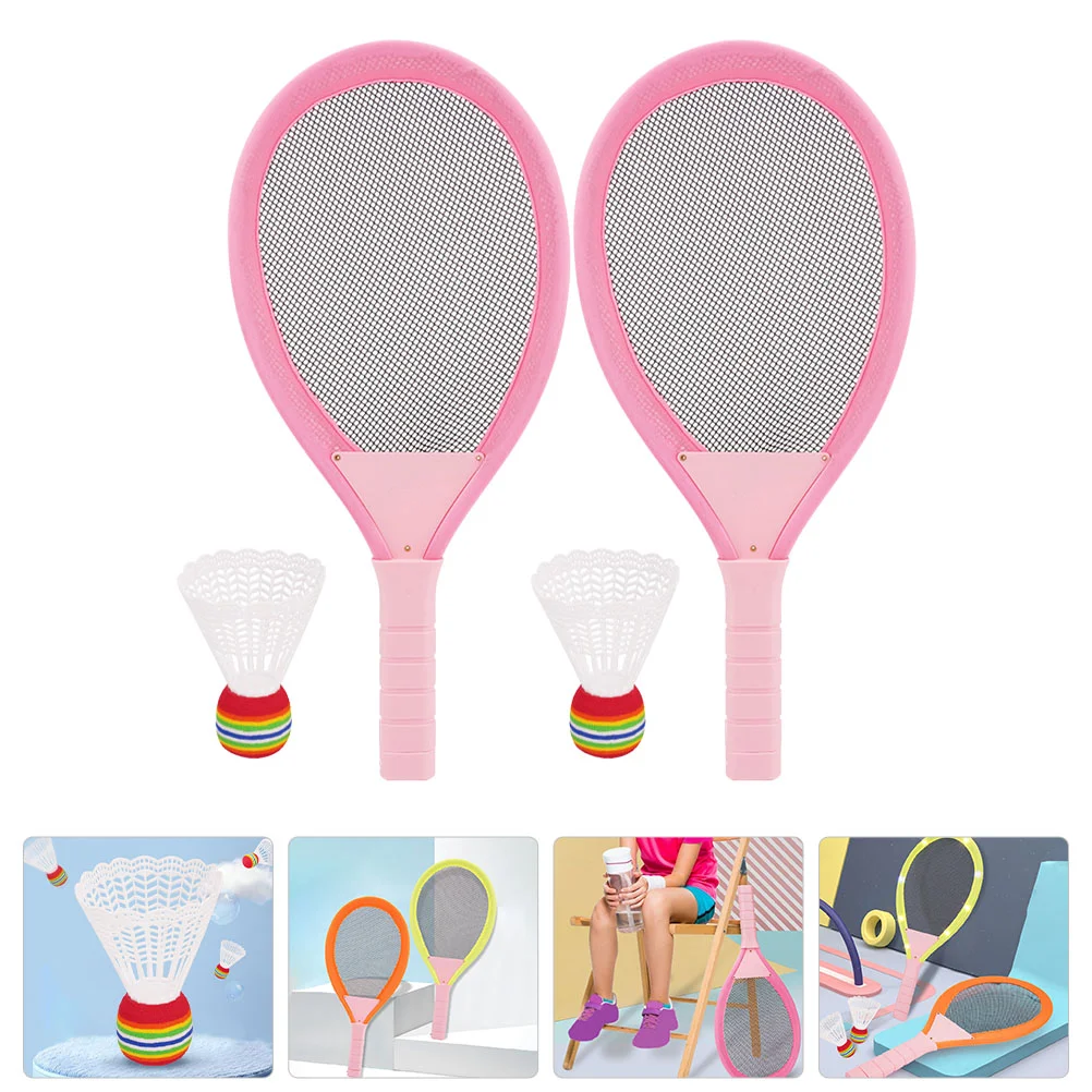 

1 set of Indoor Outdoor Badminton Racket Sports Racket Mesh Racket with Light