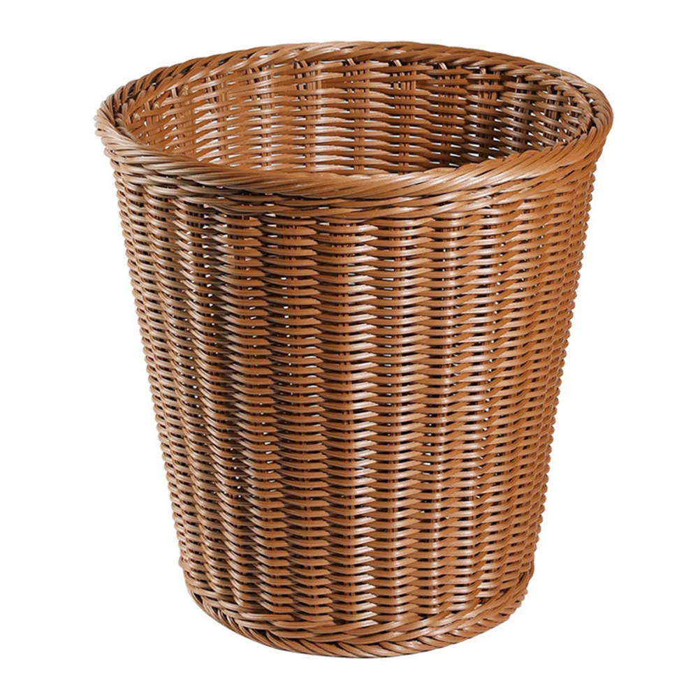 

Can Trash Basket Waste Woven Garbage Rattan Bin Bedroom Container Rubbish Bathroomkitchen Wicker Recycling Baskets Storage Small