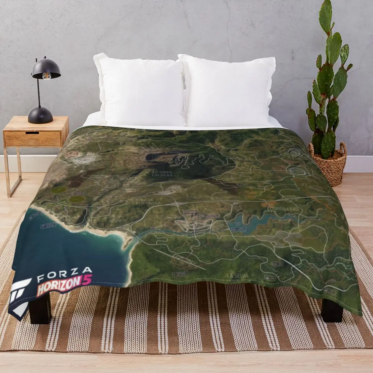 Forza Horizon 5 Map Blankets Coral Fleece Printed Comfortable Throw Blanket for Bedding Home Couch Camp Office
