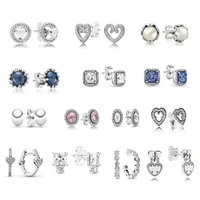 lr 2022 trend 925 sterling silver charm women earrings zircon princess square love art design original jewelry party banq
