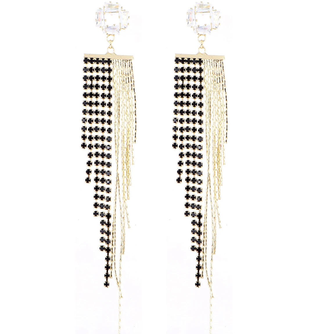 

Exaggerated Hollow Long Tassel Earrings Dinner Claw Chain Earrings