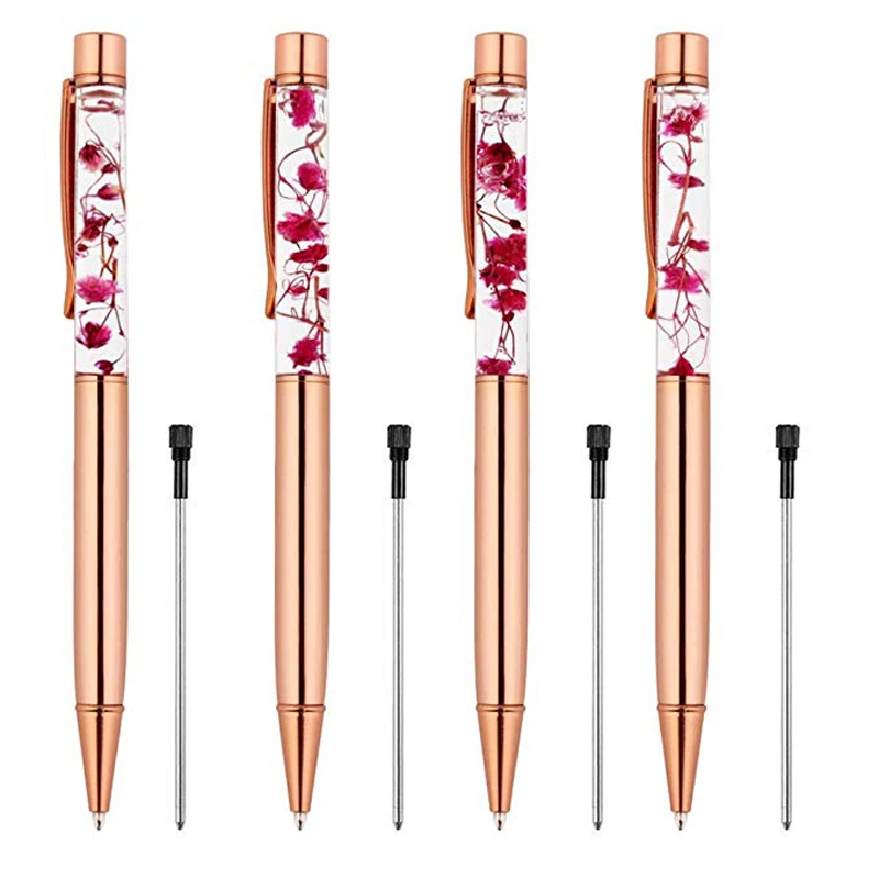 

Rose Gold Pen Crystal Gradient Ball Pens Exquisite Creative Luxury High-quality Gold Foil Ballpoint Pens Gift Student Supplies