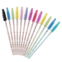 50pcs disposable crystal eyelash brush mascara wands applicator diamond rod makeup brushes for women eyelash extension tool