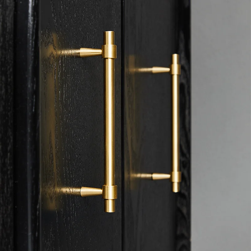

6.37'' Solid Brass Knob and Handle T Shape Cabinet/Bookcase Handles Satin Brass Golden Drawer Pull Nordic Furniture Handles