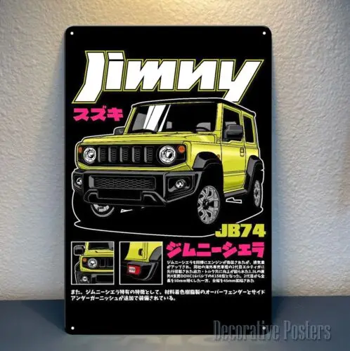 

1p, Металлический плакат Suzuki Jimny Offroad Car — Коллекционная жестяная вывеска — Размер: