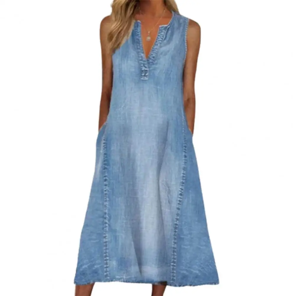 

Очаровательное Повседневное платье, женское платье с V-образным вырезом, летнее Повседневное платье-жилет средней длины