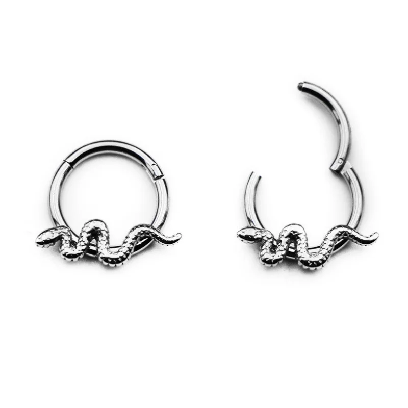 Stainless Steel Snake Nose Punk Rings Fashion Cartilage Earring Unisex Trendy Jewelry Personalized Party Jewelry Wholesale