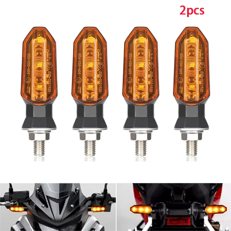 Светодиодные указатели поворота для мотоцикла, 8 мм, мини-мигающий свет для Honda CBR500R CBR650F CB500X CRF250L MSX125 12 В, индикатор мотоцикла