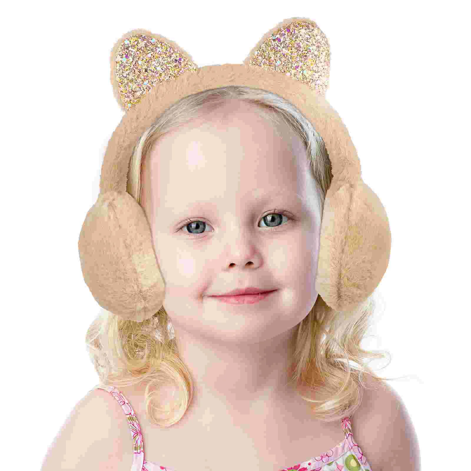 

1 Pc Fluffy Plush Adjustable Cat Ears Cover Warmer Warmer Cover Outdoor Earmuff