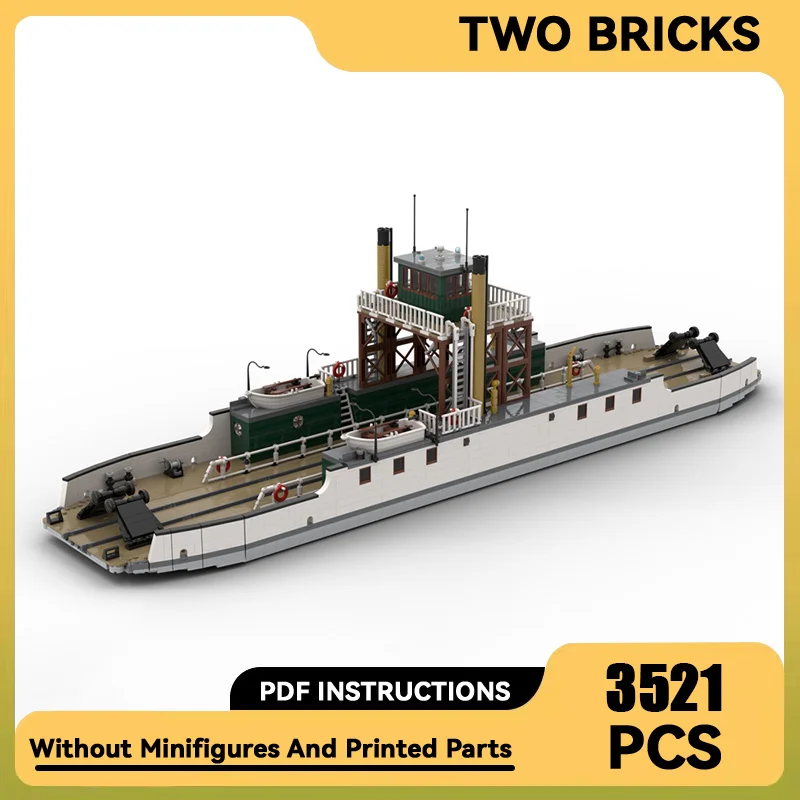 

Конструктор Moc большой Железнодорожный паром, Модель судна, технические кубики, сборка «сделай сам», игрушки для детей, подарки