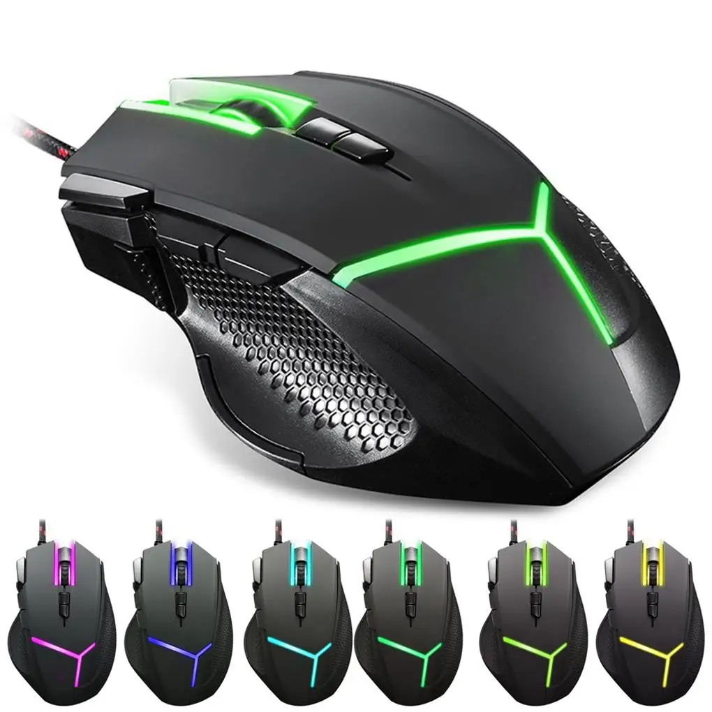Игровая мышь Motospeed V18 RGB с 9 кнопками 4000DPI высокая чувствительность USB игровая -