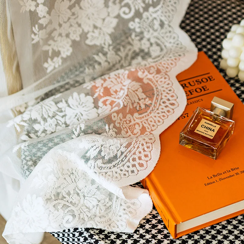 

French Window Curtain Living Room Lace Curtains Bedroom Living Room Bay Window White Curtains Jacquard Curtains with Yarn