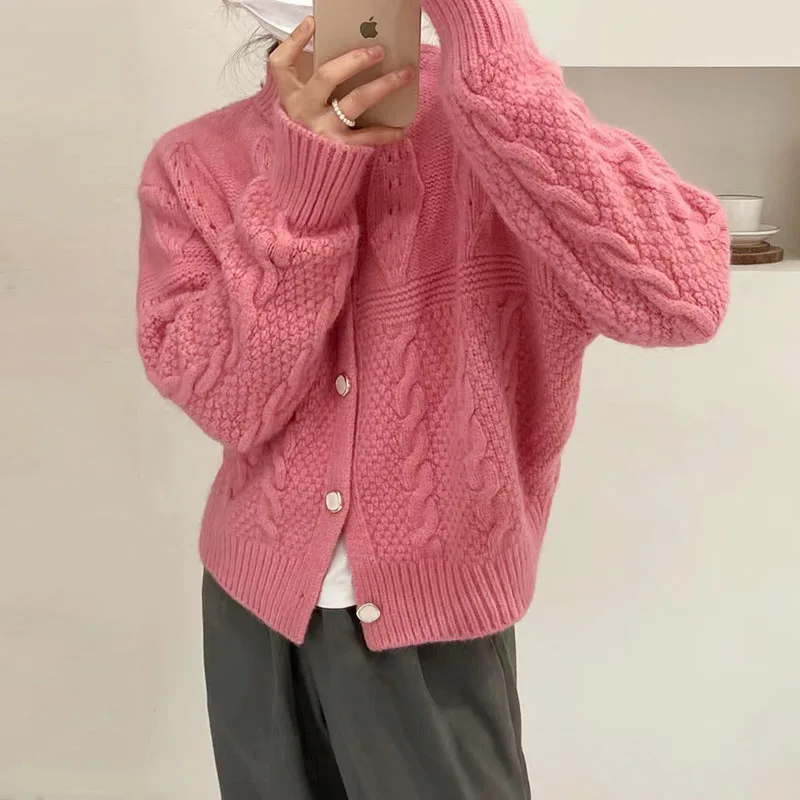 Вязаный кардиган в стиле ретро женское осенне-зимнее Новое корейское нижнее