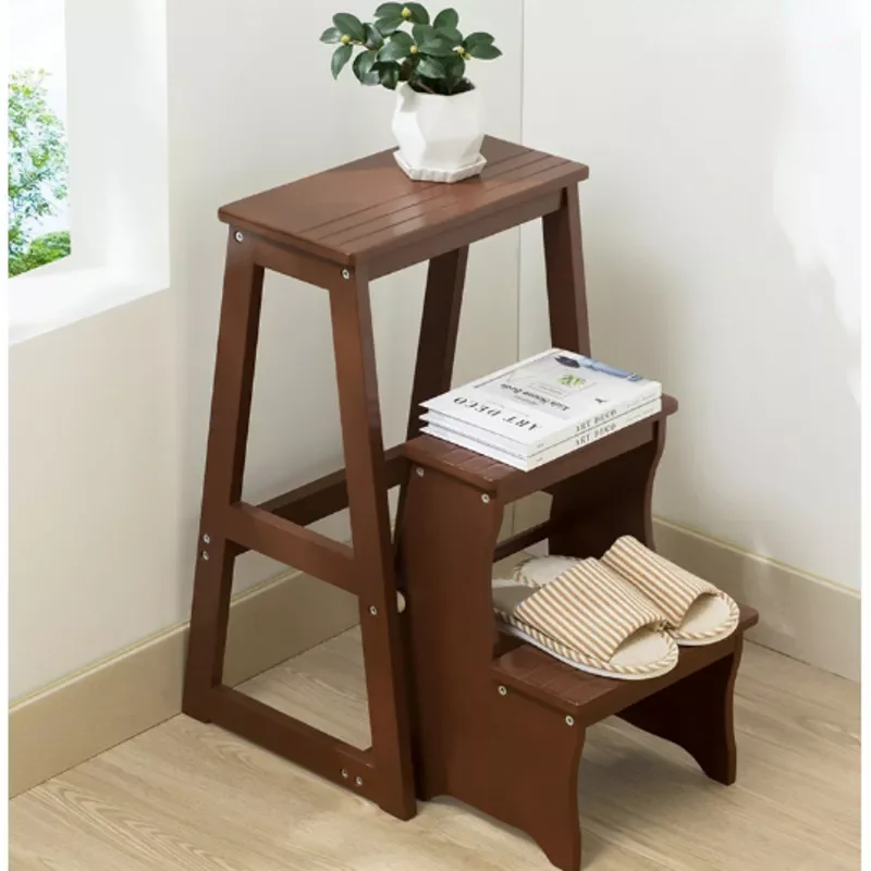 

Новинка 2023, бамбуковое складное лестничное кресло, бытовое устройство для кухни, Двухфункциональное лестничное кресло, домашний Многофунк...