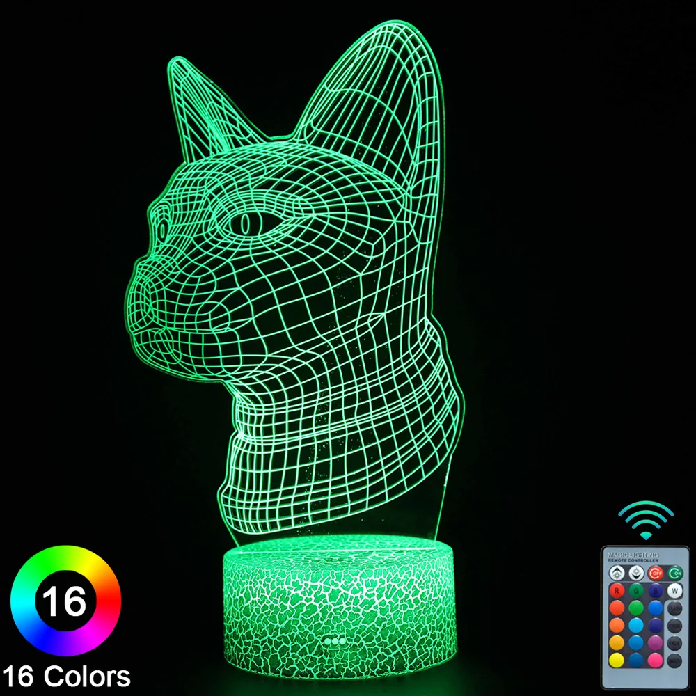 

Светодиодные ночники в виде кошек 3D с сенсорным управлением, настольная лампа с дистанционным управлением, декор для комнаты, подарок на Ро...