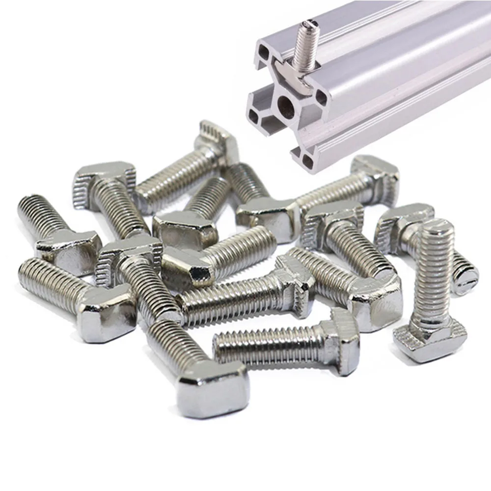 

50pcs/lot M5 M6 M8 T Bolt Screws Fastener Tool for EU Standard T-Slotted 20 30 40 Series Linear Rail Aluminum Profiles