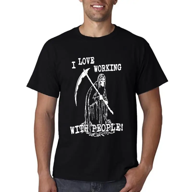 

Sleeve I LOVE WORKING WITH PEOPLE SCREEN PRINTED T SHIRT