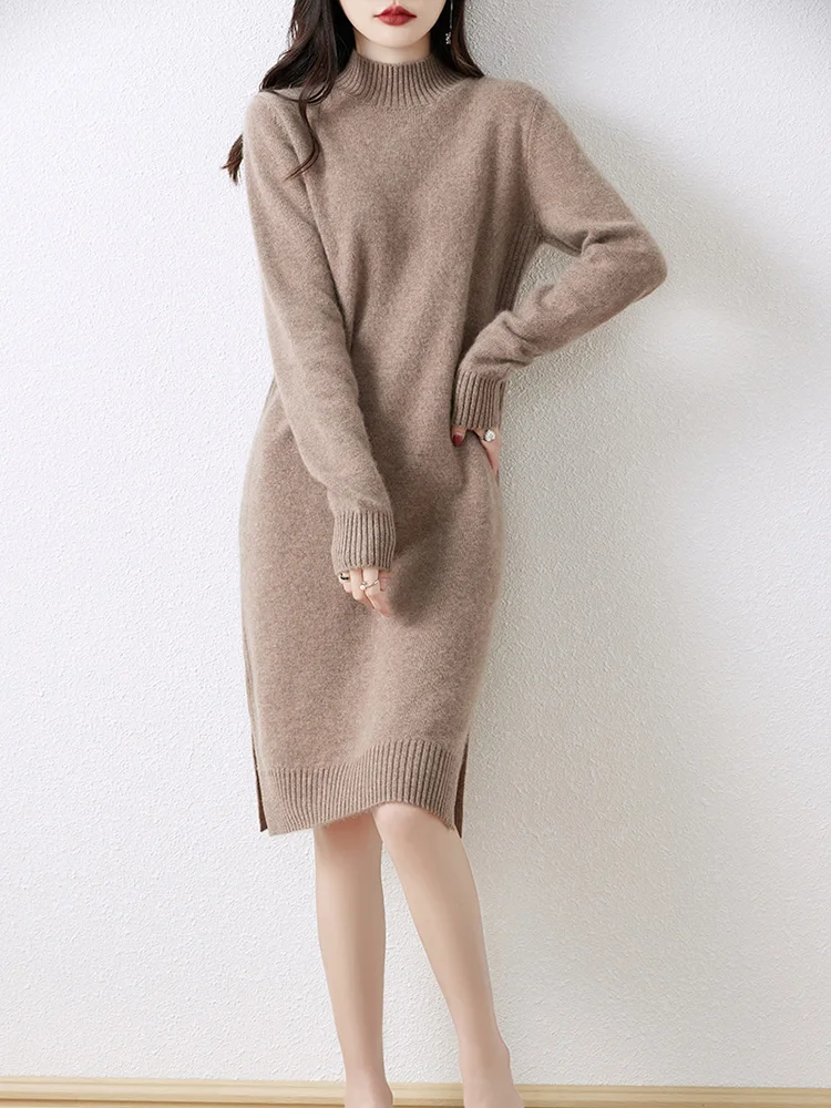 Женское трикотажное платье из мериносовой шерсти