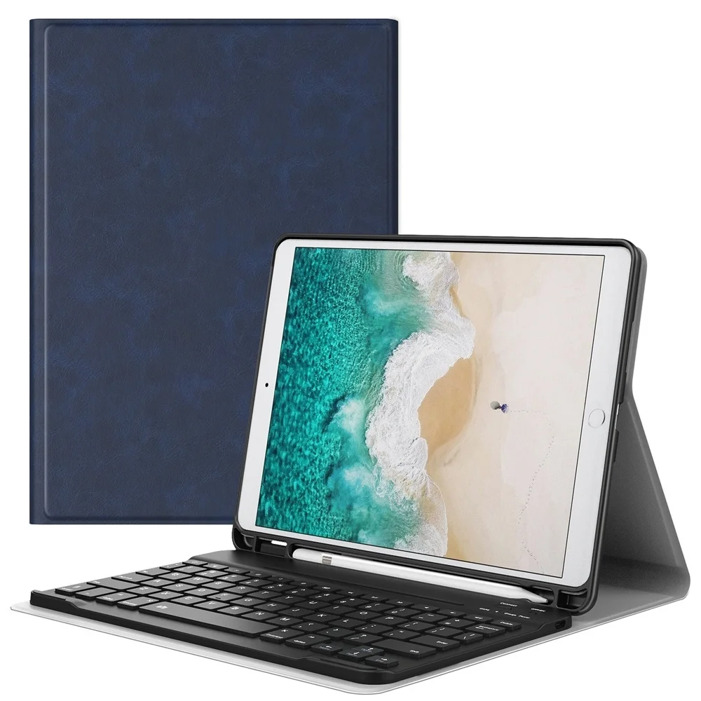 

Чехол для клавиатуры для Apple нового iPad Air (3-го поколения) 10,5 дюйма 2019/iPad Pro 10,5 2017 с держателем для карандашей-беспроводной