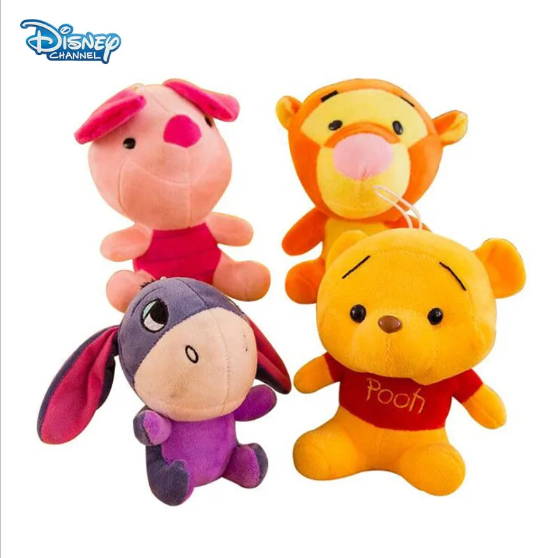 

Disney Cartoon Plush Toy Winnie the Pooh Piglet Tigger Plush Keychain Cute Stuffed Animals Doll Key Decor Toys for Children Gift