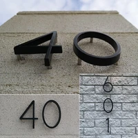 black floating house numbers doorplate letters metal address sign plate outdoor street door plaque number for home mailbox 0 9