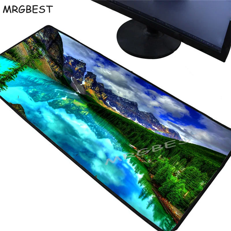 

MRGBEST Seaside Tree Mountain Mouse Pad Edge Lock Large Mousepad Pc Computer Notbook Mat 90x40/80x30Cm Game Padmouse Gamer Xxl L