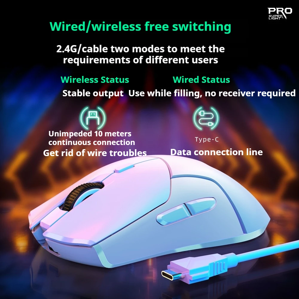 Игровая мышь M5p Esports 19000 точек на дюйм датчик Paw3320 RGB эффект подсветки легкий дизайн