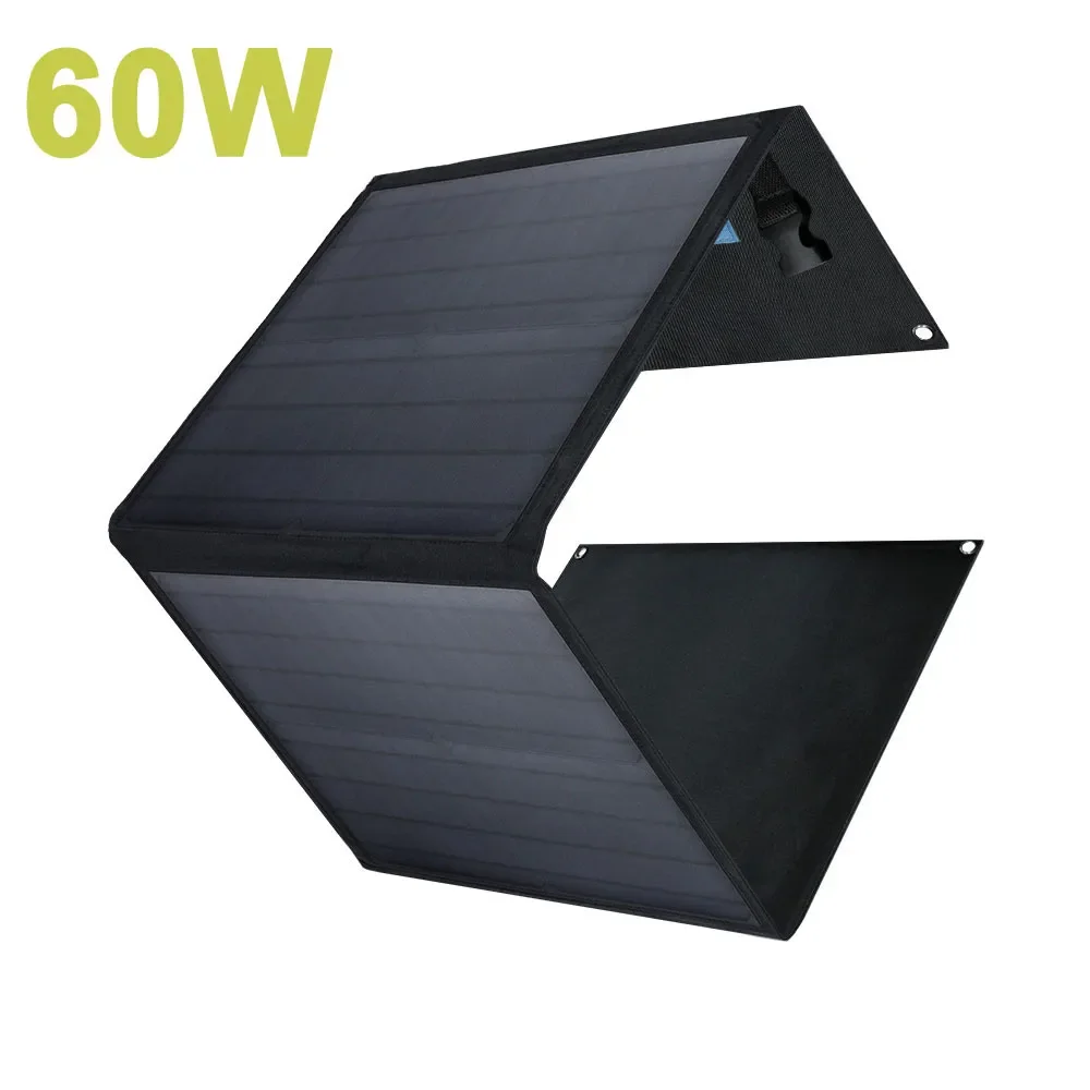 

Upgraded 28w 60 watt foldable solar panel 12v outdoor 18v folding solar charger with quick charger USB-C for camping