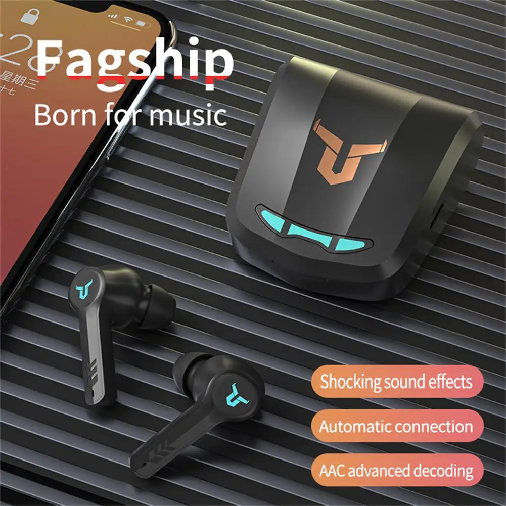

Bluetooth-compatible Gaming Earphone RGB Colorful Breathing Light Fast Charging Wireless Headset Compatible For Ios android