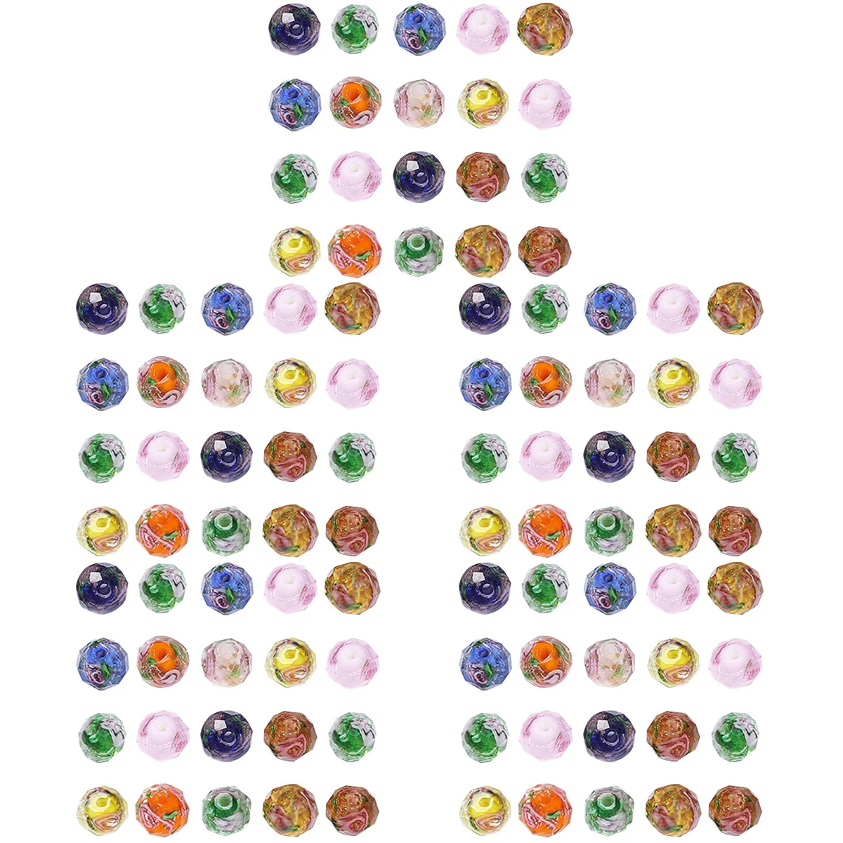 

Faceted Glass Beads Jewelry DIY Garland Craft Making Loose Spacer Charm Colored