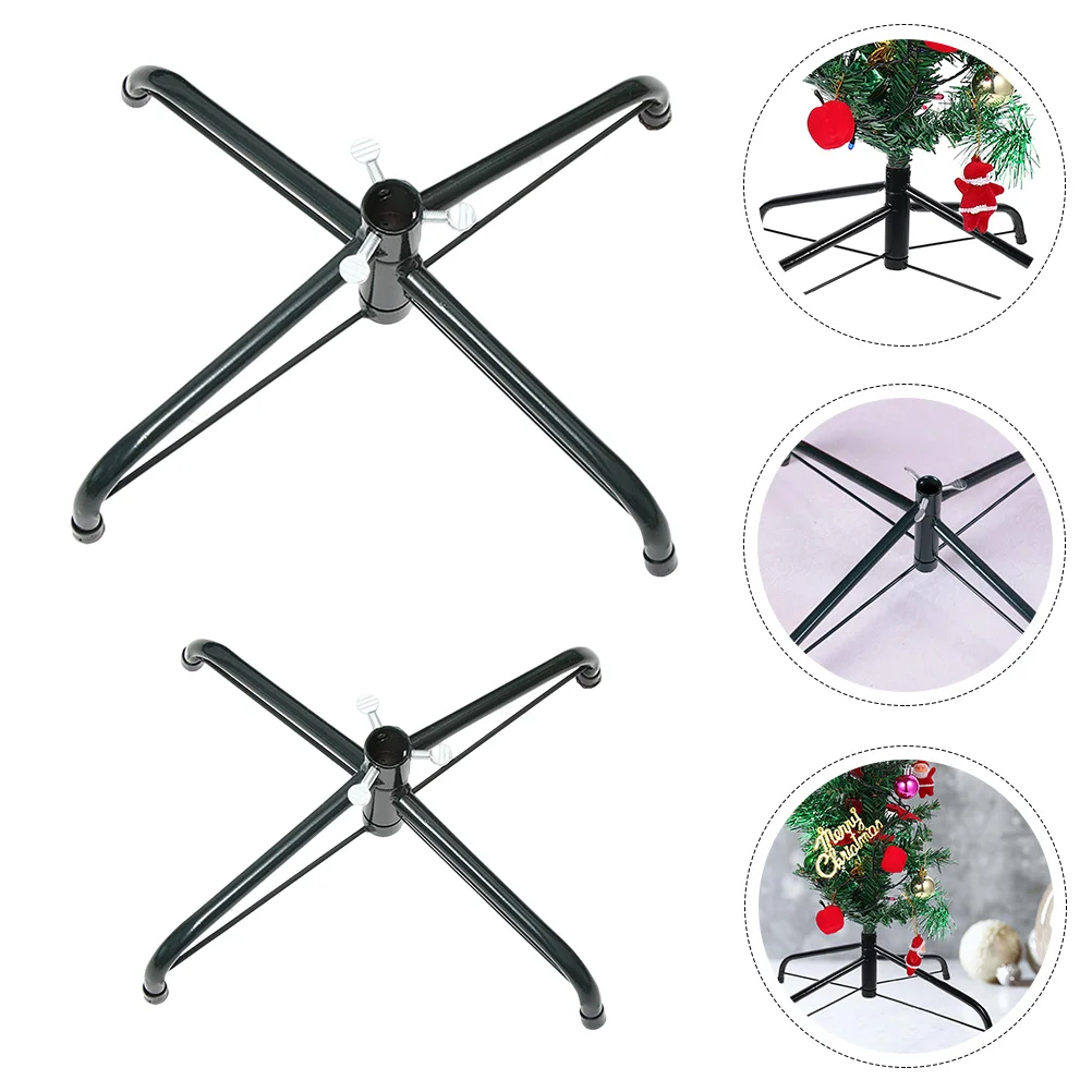 

2Pcs Christmas Tree Holders Metal Baking Varnish Brackets Home Xmas Tree Racks