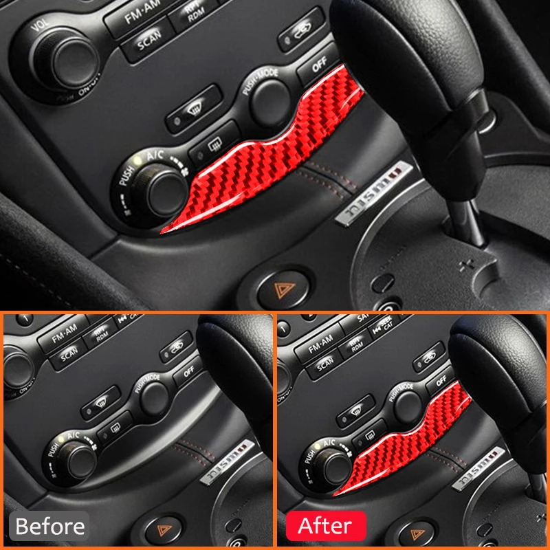 Для Nissan 370Z углеродное волокно автомобильный кондиционер панель управления рамка